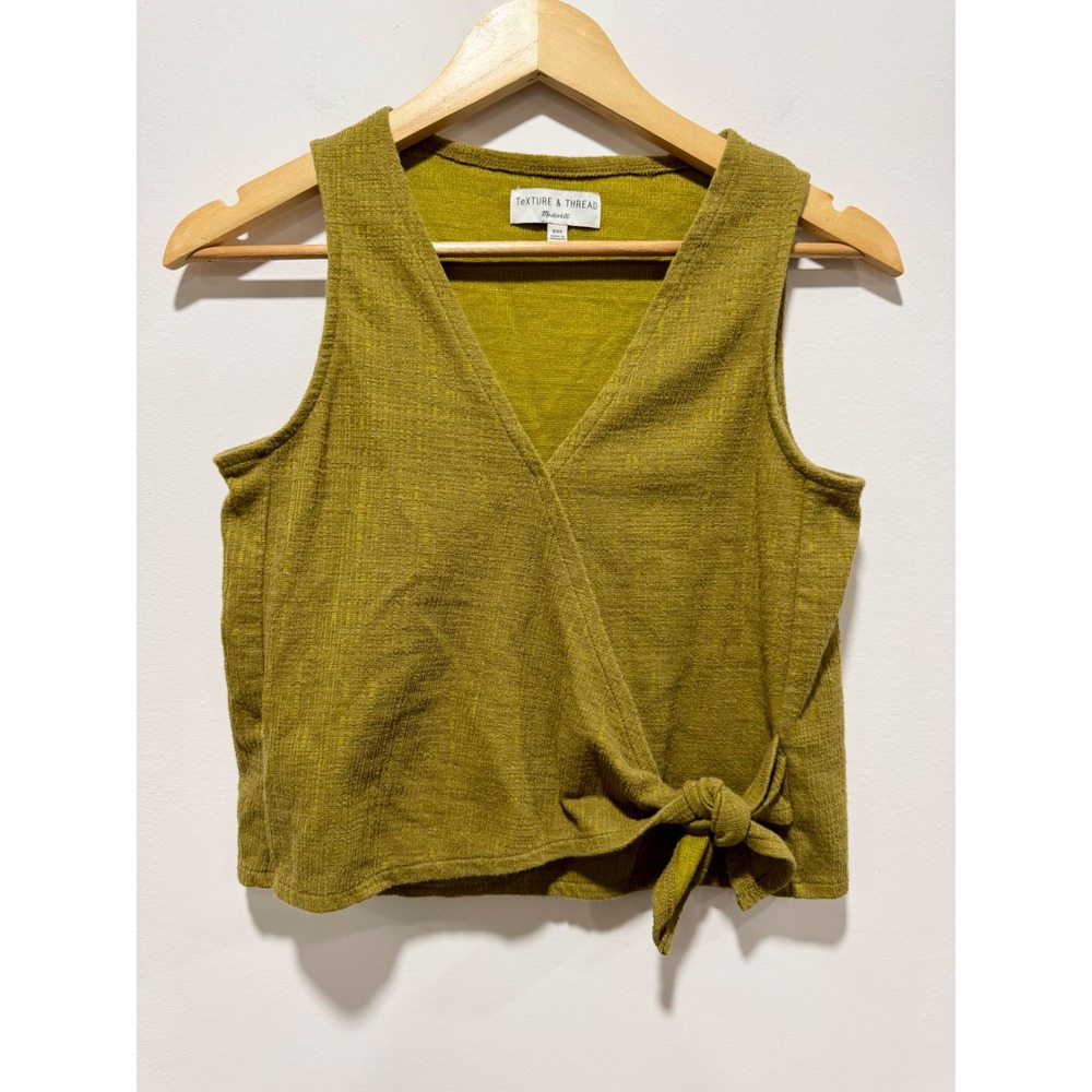 Madewell Texture & Thread Mustard Yellow Side Tie Wrap Tank Top XXS